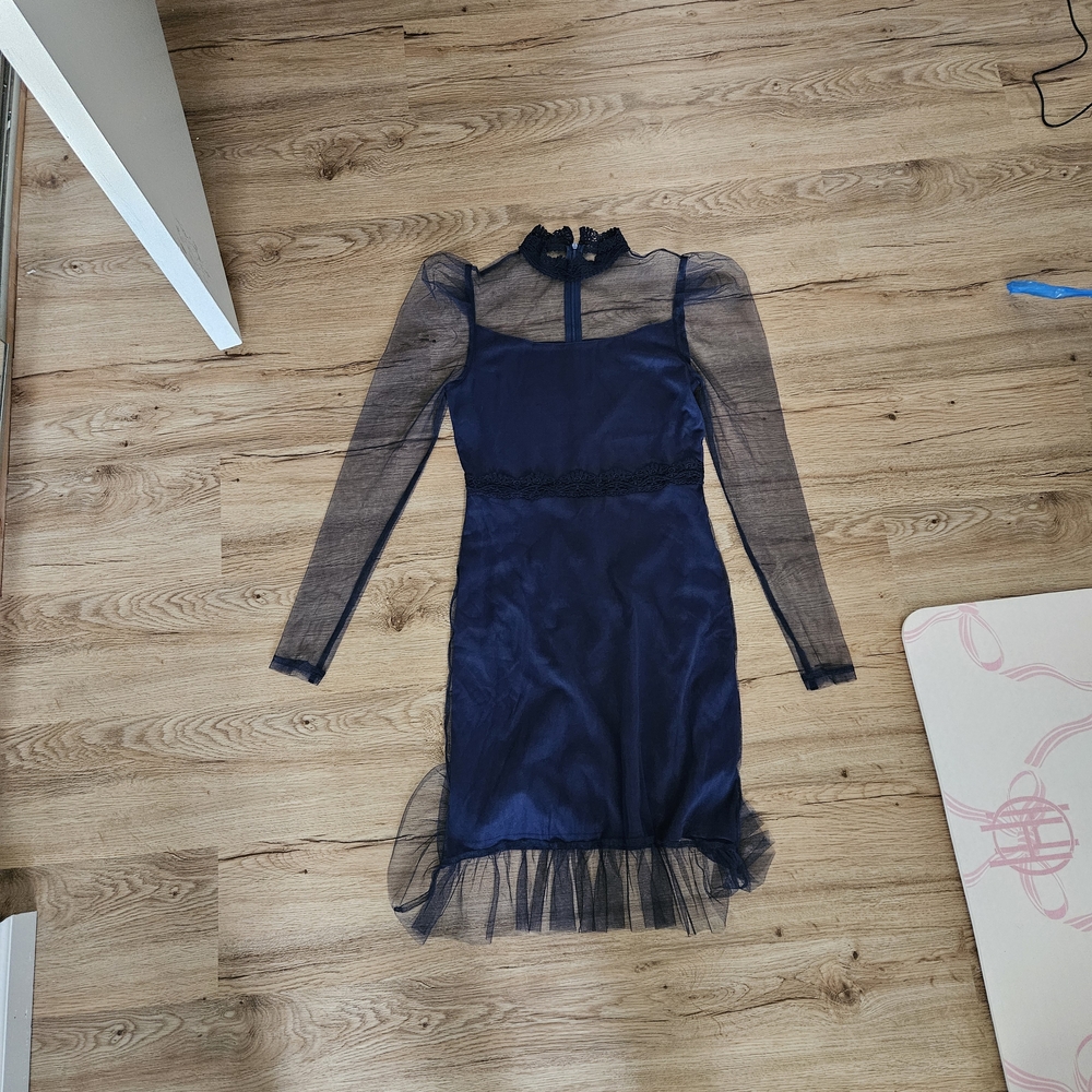 JJs House Midnight Blue Long Sleeve Dress